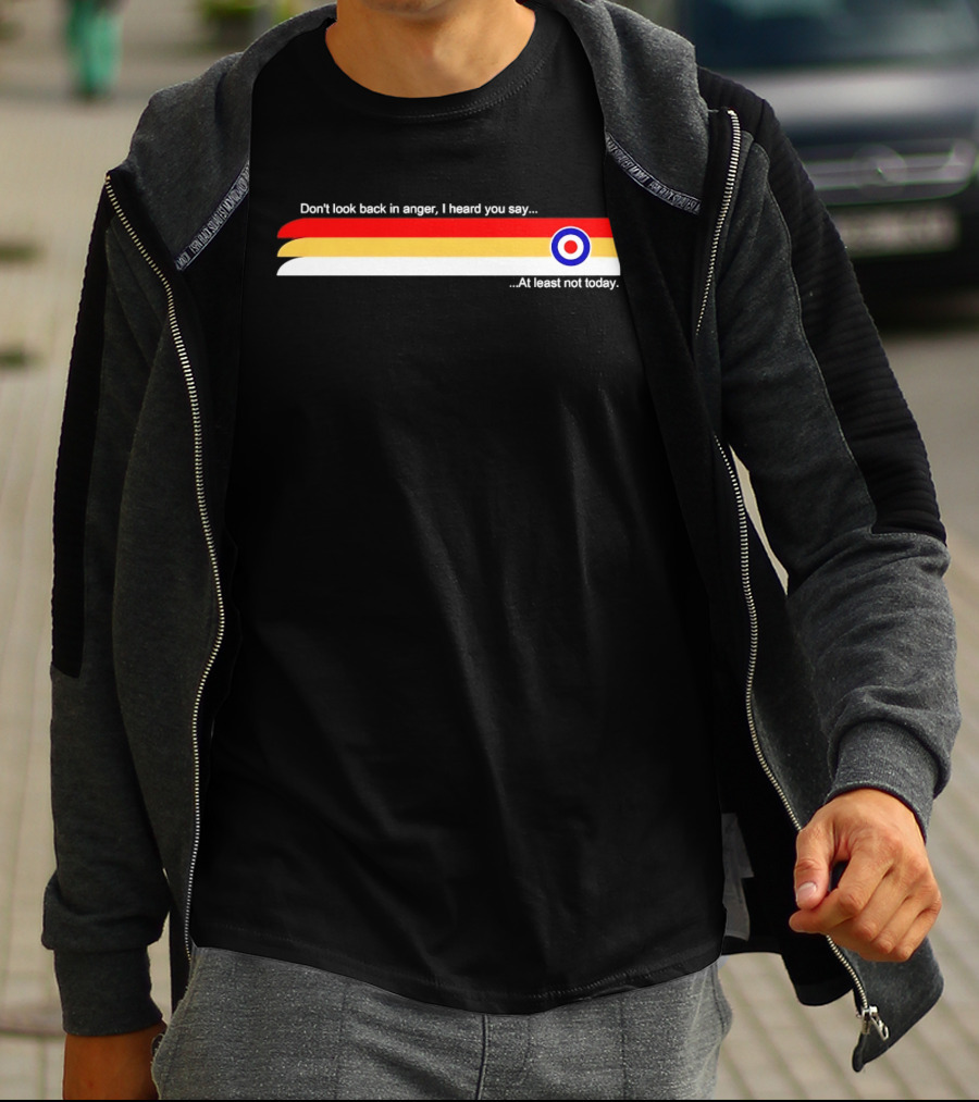 Don't Look Back In Anger I Heard You Say At Least Not Today Retro Bulls Eye T-Shirt