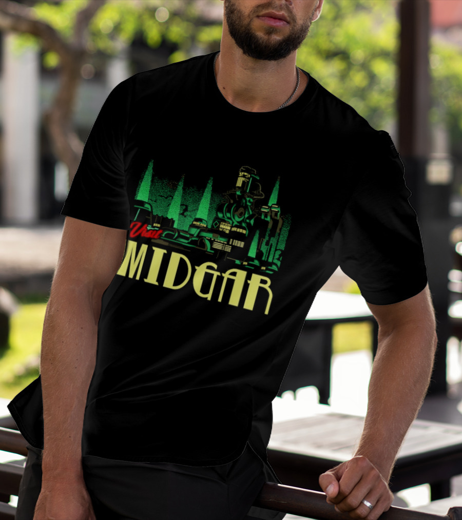 Visit Midgar Final Fantasy VII Cloud Strife Iconic Cityscape T-Shirt