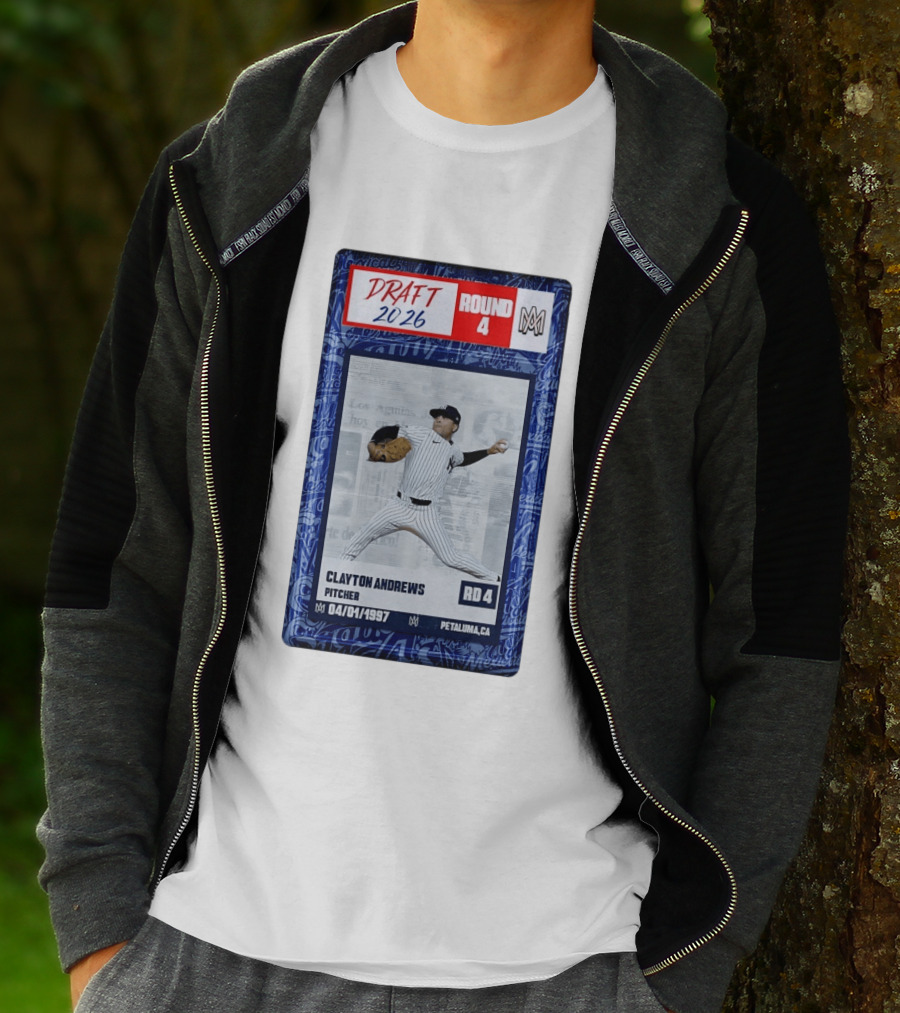 New York Yankees Clayton Andrews MLB Draft 2026 Round 4 Pitcher Trading Card T-Shirt