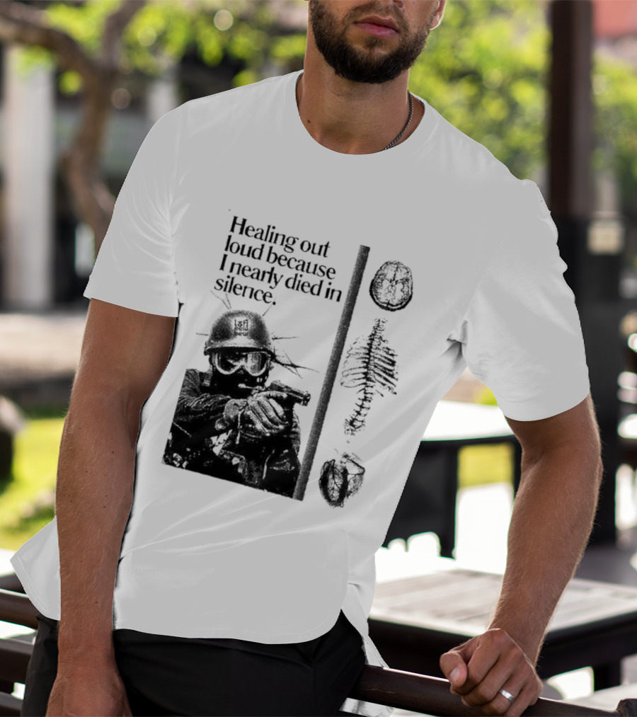 Healing Out Loud Soldier Brain Anatomy Urban Silence T-Shirt
