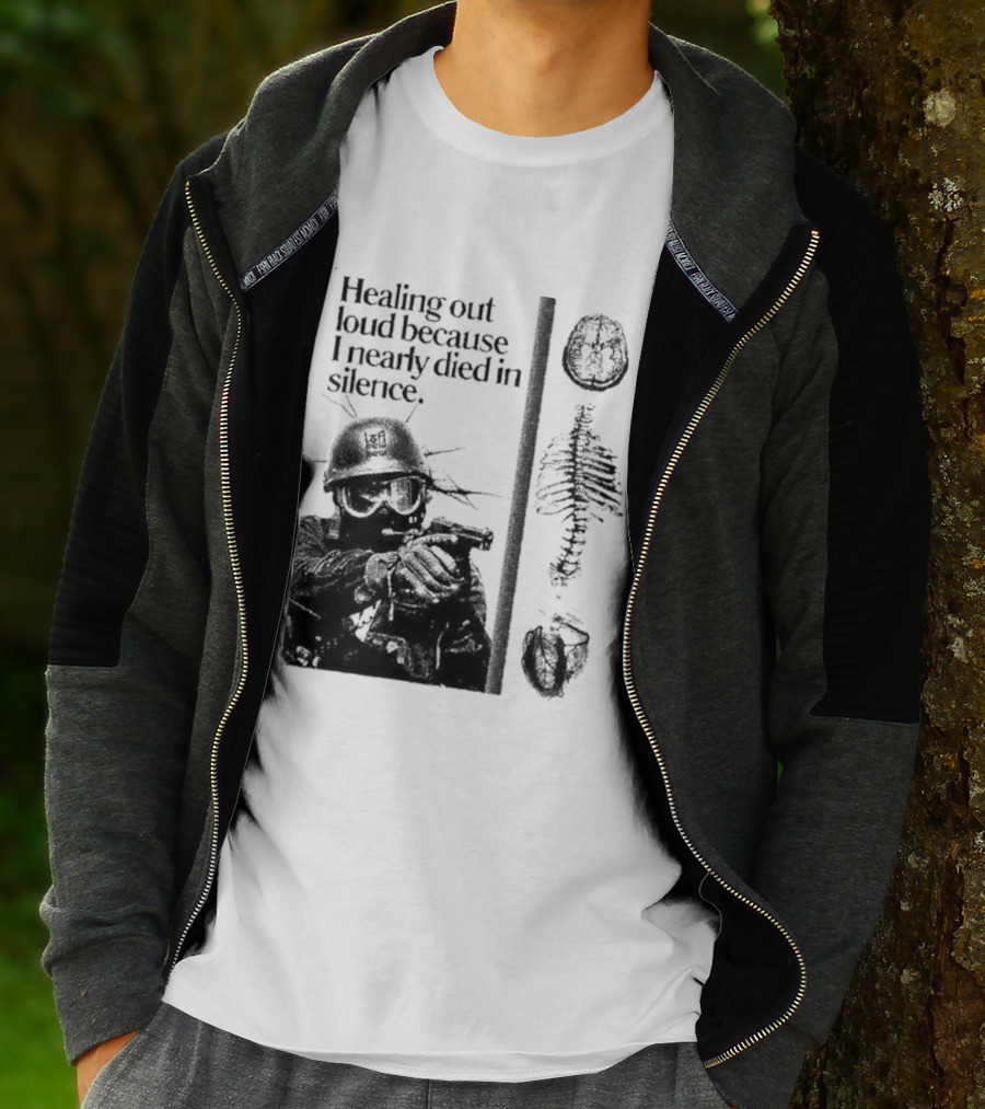 Healing Out Loud Soldier Brain Anatomy Urban Silence T-Shirt