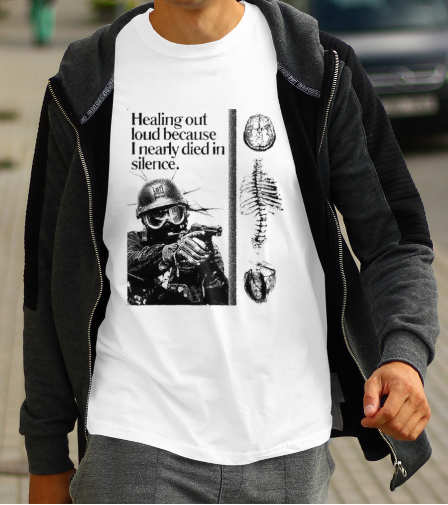 Healing Out Loud Soldier Brain Anatomy Urban Silence T-Shirt
