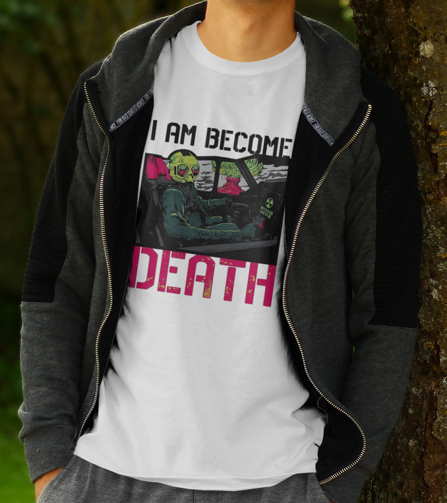 I Am Become Death Skeleton Driving Nuclear Launch Car T-Shirt