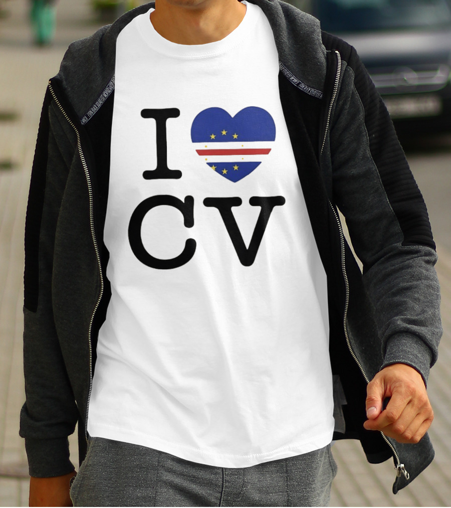 I Love Cape Verde Heart CV Flag T-Shirt