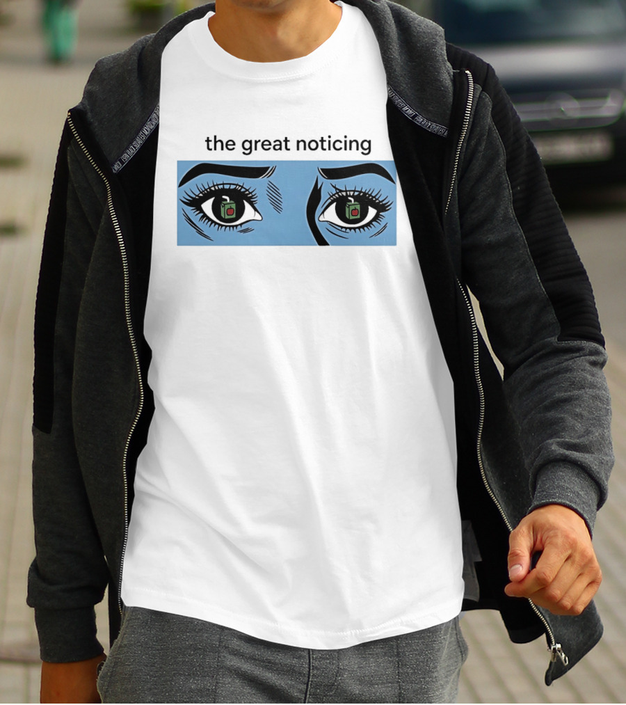 The Great Noticing Ice Blue Eyes With Apple Detail T-Shirt