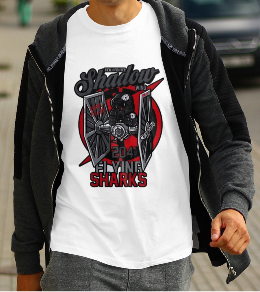 TIE Fighter Pilot Shadow Wing 204th Flying Sharks Rebel Killer Star Wars T-Shirt