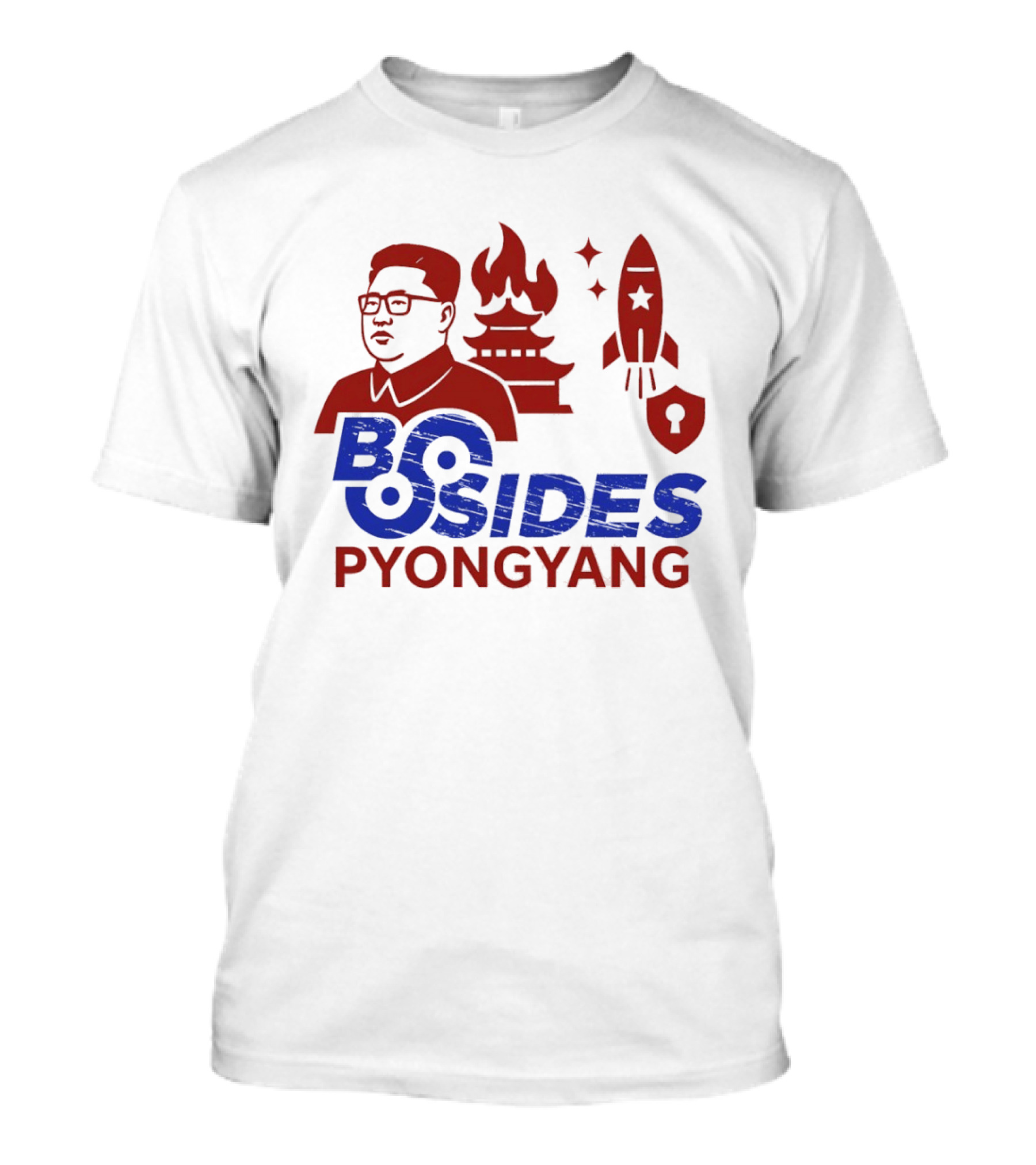Kim Jong Un BSides Pyongyang Rocket Security Pagoda Shield Star T-Shirt