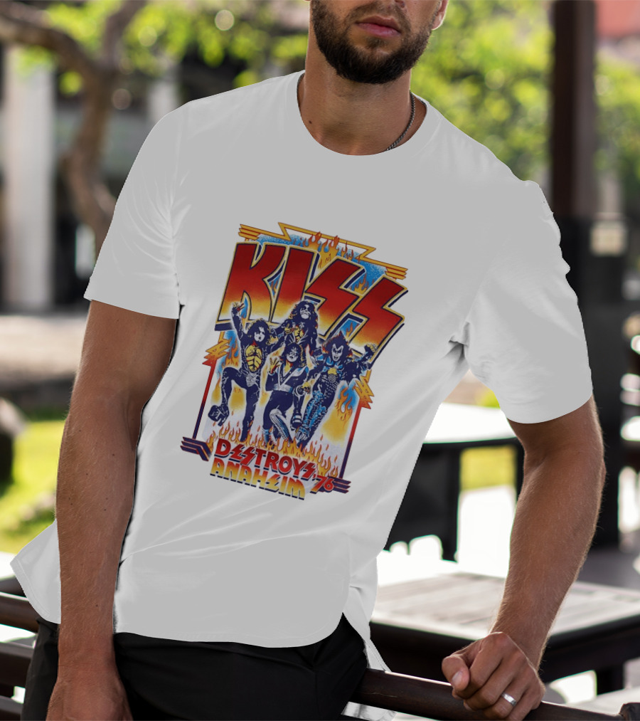 KISS Destroys Anaheim 76 Flames T-Shirt