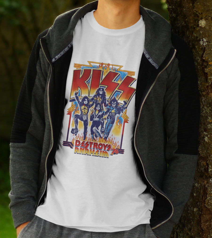 KISS Destroys Anaheim 76 Flames T-Shirt