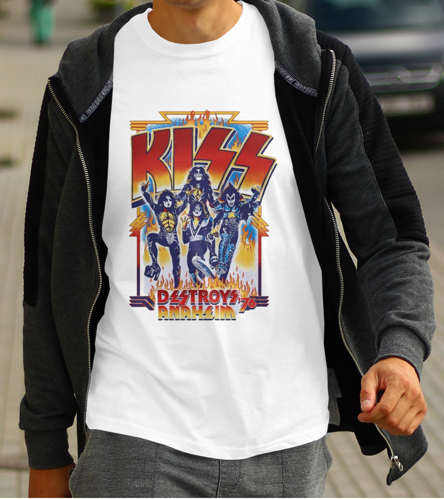 KISS Destroys Anaheim 76 Flames T-Shirt