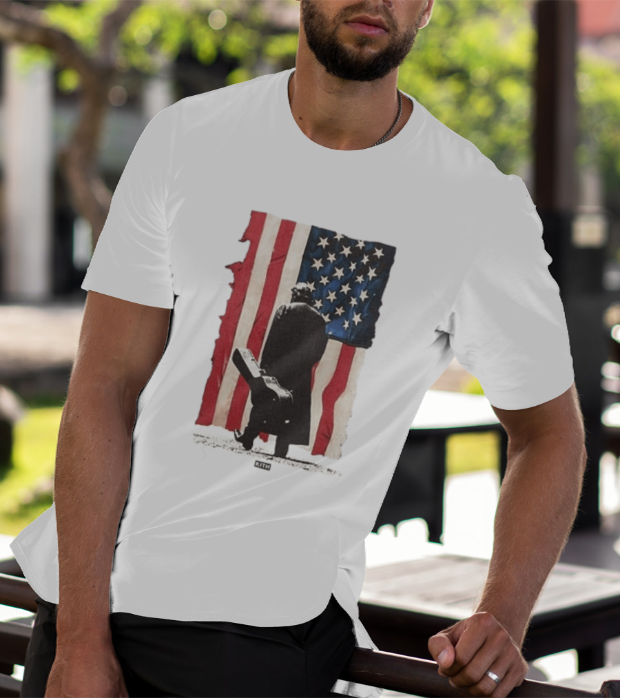Kith Records Johnny Cash American Flag Iconic USA Collab T-Shirt