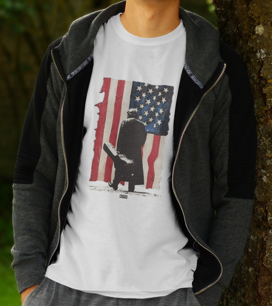 Kith Records Johnny Cash American Flag Iconic USA Collab T-Shirt
