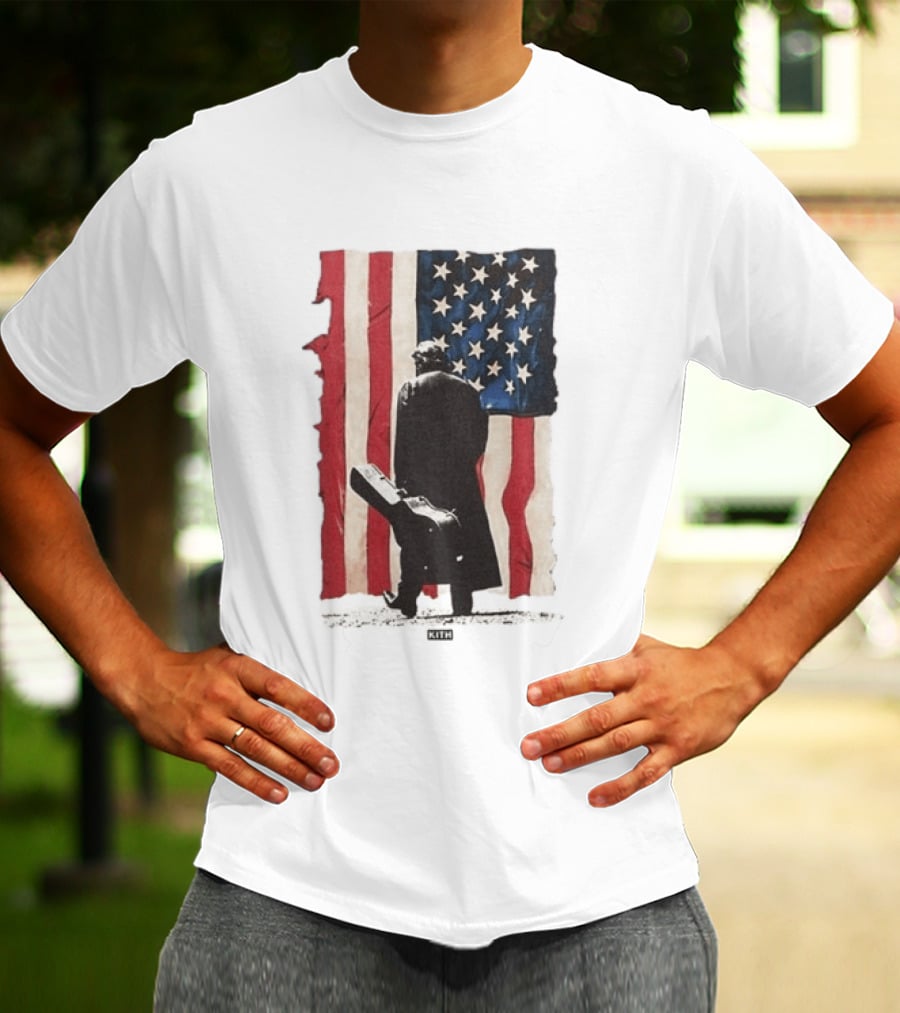 Kith Records Johnny Cash American Flag Iconic USA Collab T-Shirt