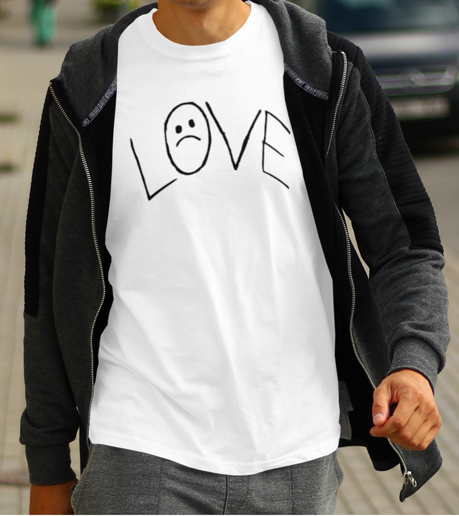 Love Sad Face Minimalist Emotion Expression T-Shirt