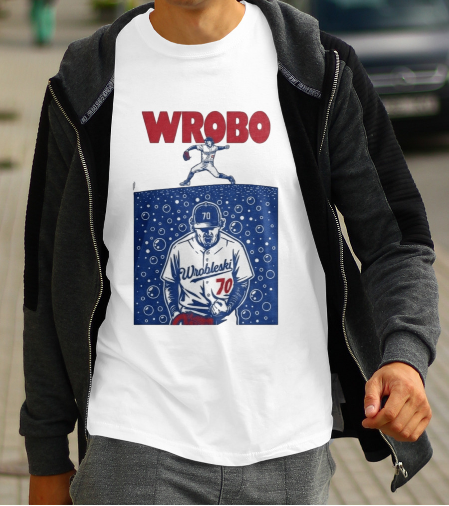 Wrobo Wrobleski 70 Baseball Pitcher Bubble T-Shirt