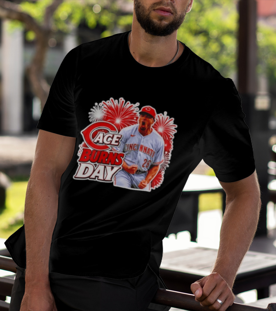 Ace Burns Day Cincinnati Reds 26 MLB Baseball Fireworks Celebration T-Shirt