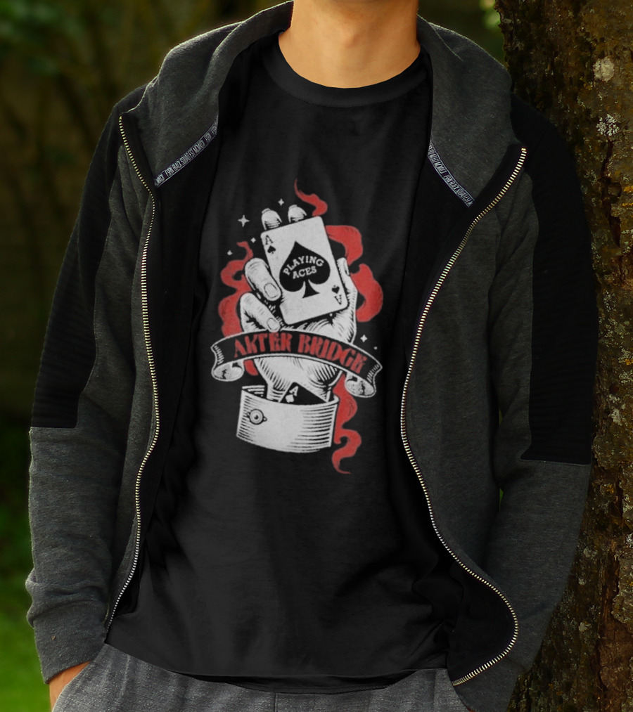 Alter Bridge Playing Aces Hand Holding Cards T-Shirt
