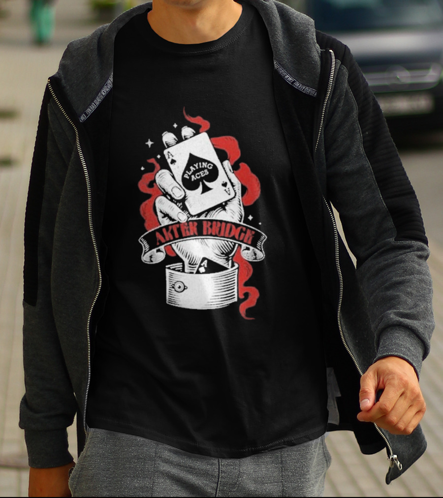 Alter Bridge Playing Aces Hand Holding Cards T-Shirt