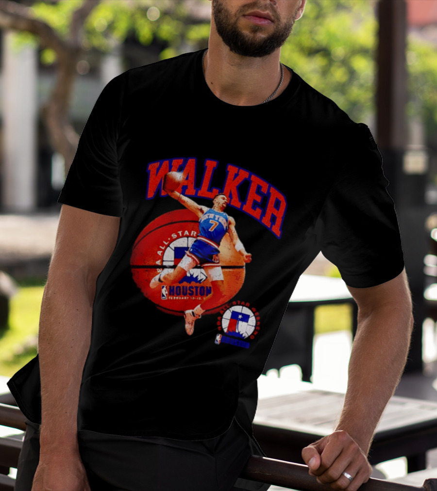 Walker New York Knicks 2006 NBA All Star Houston Weekend February 7 Basketball Jump T-Shirt