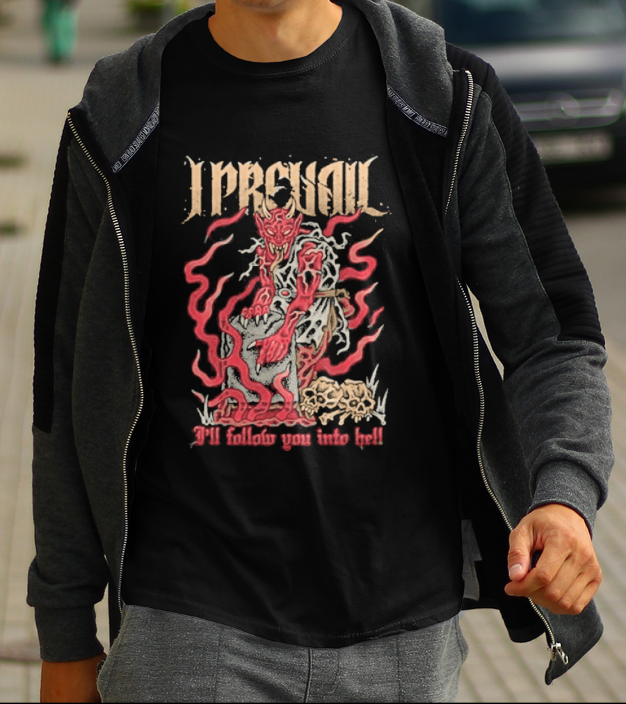 I Prevail Follow You Into Hell Devil Art By Artistfirst T-Shirt
