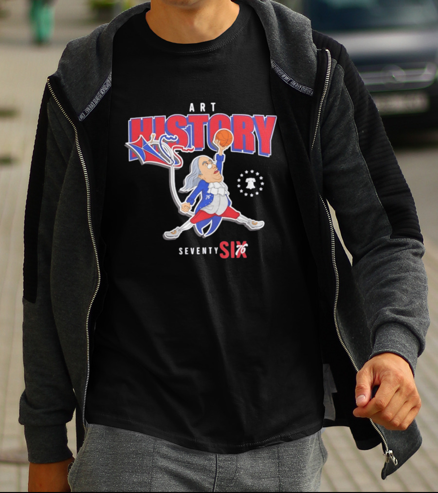 Ben Frankjumpman Art History Seventy Sixers T-Shirt