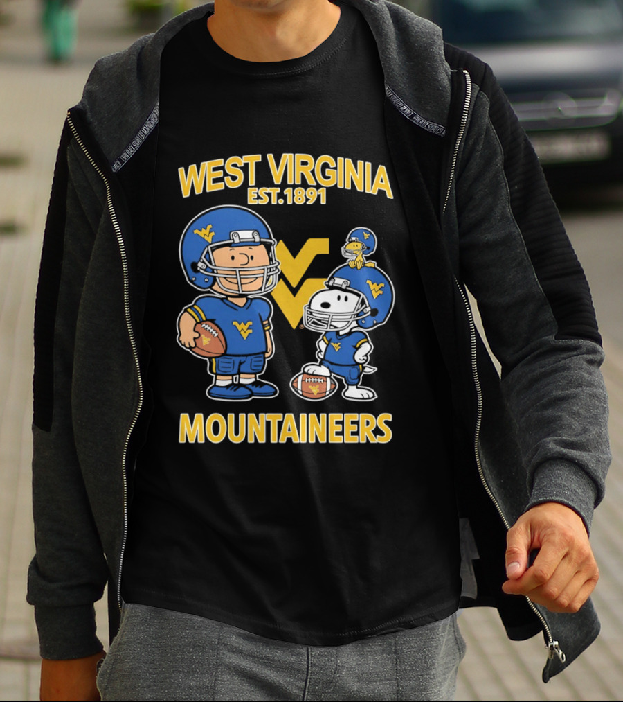 West Virginia Mountaineers Est 1891 Peanuts Charlie Brown Snoopy NCAA T-Shirt