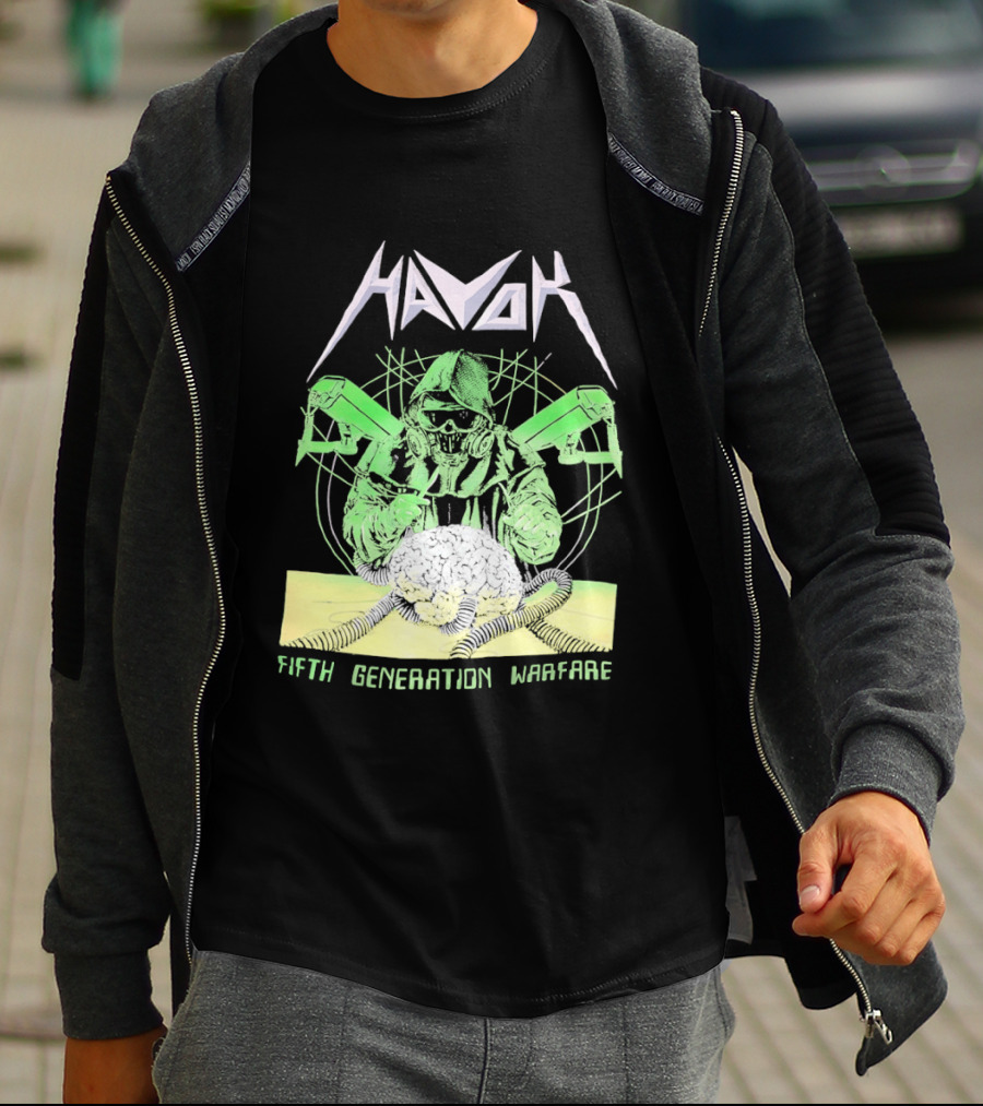 Havok Fifth Generation Warfare Mask Guns Skull T-Shirt