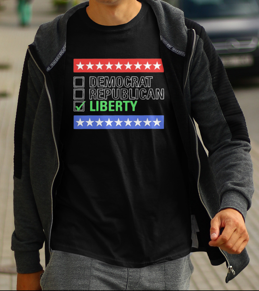 Liberty Checkbox Democrat Republican Stars Red Blue T-Shirt