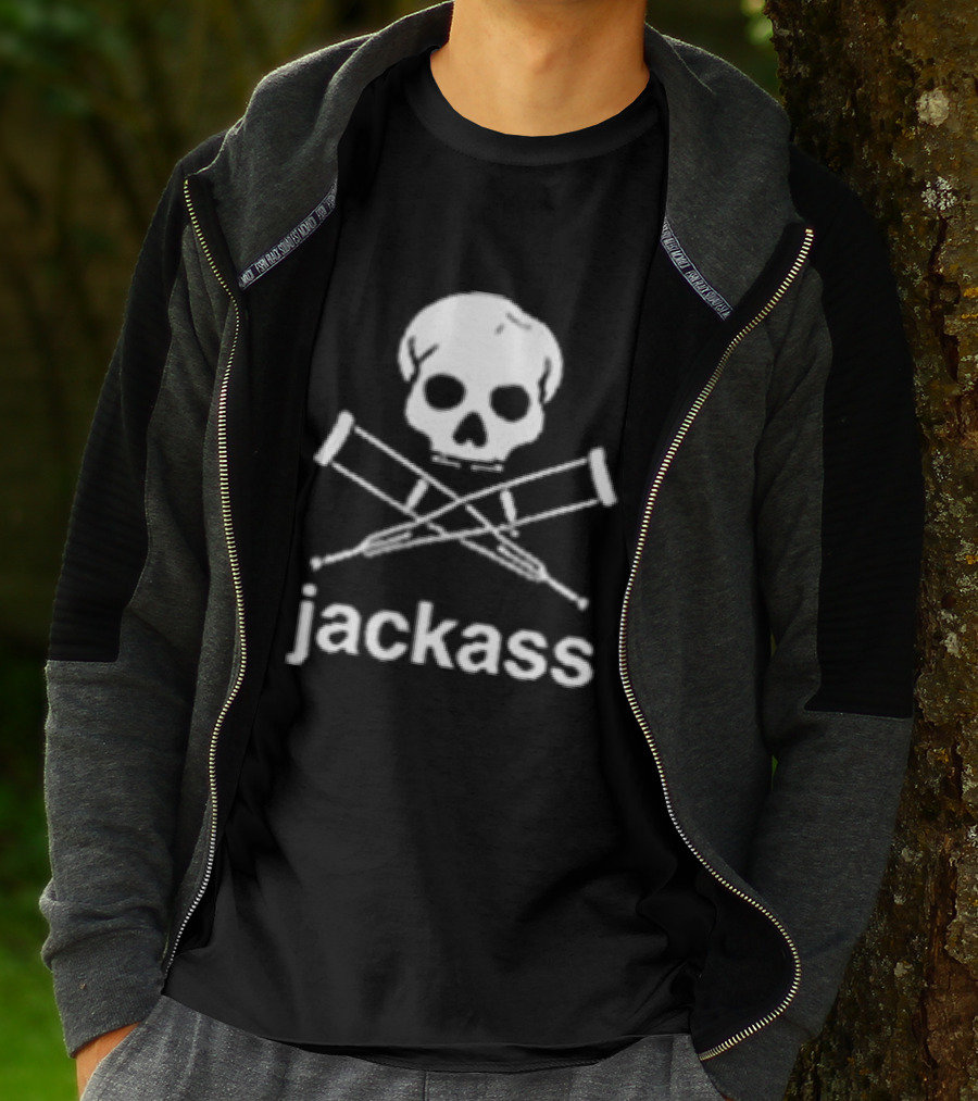 Jackass Skull Crutches Logo Ryan Dunn Toy Car Butt X Ray T-Shirt