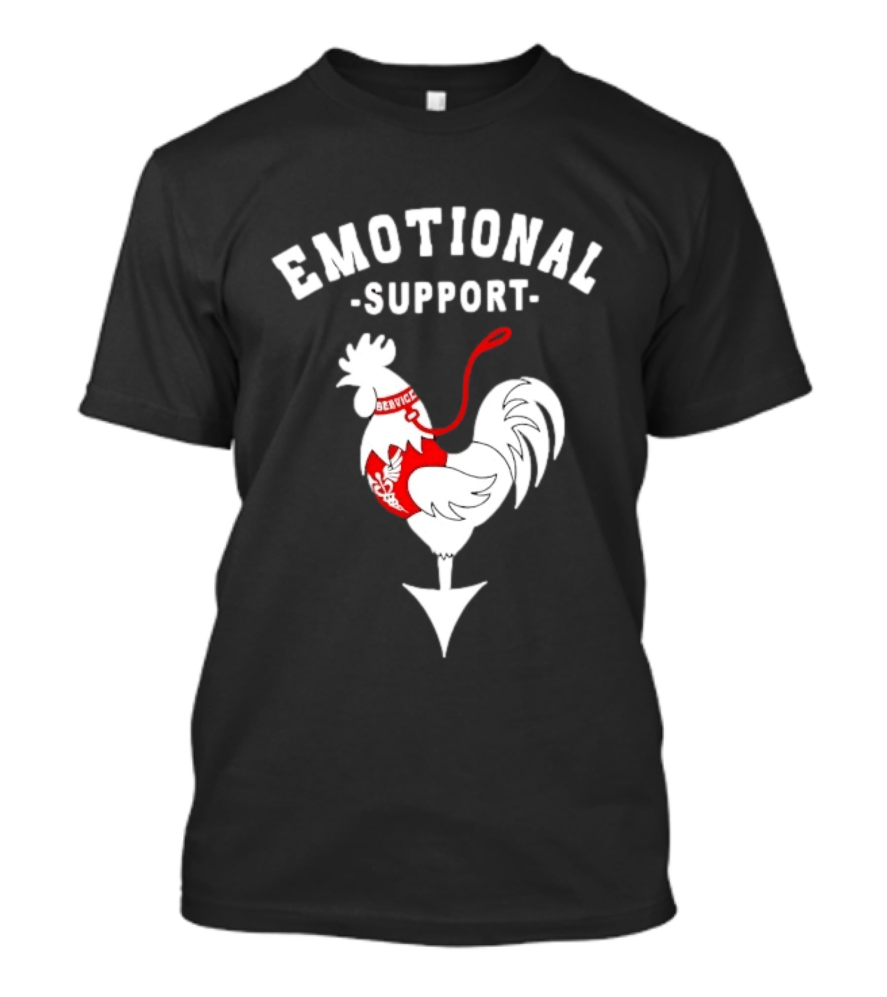 Emotional Support Service Rooster Chicken T-Shirt