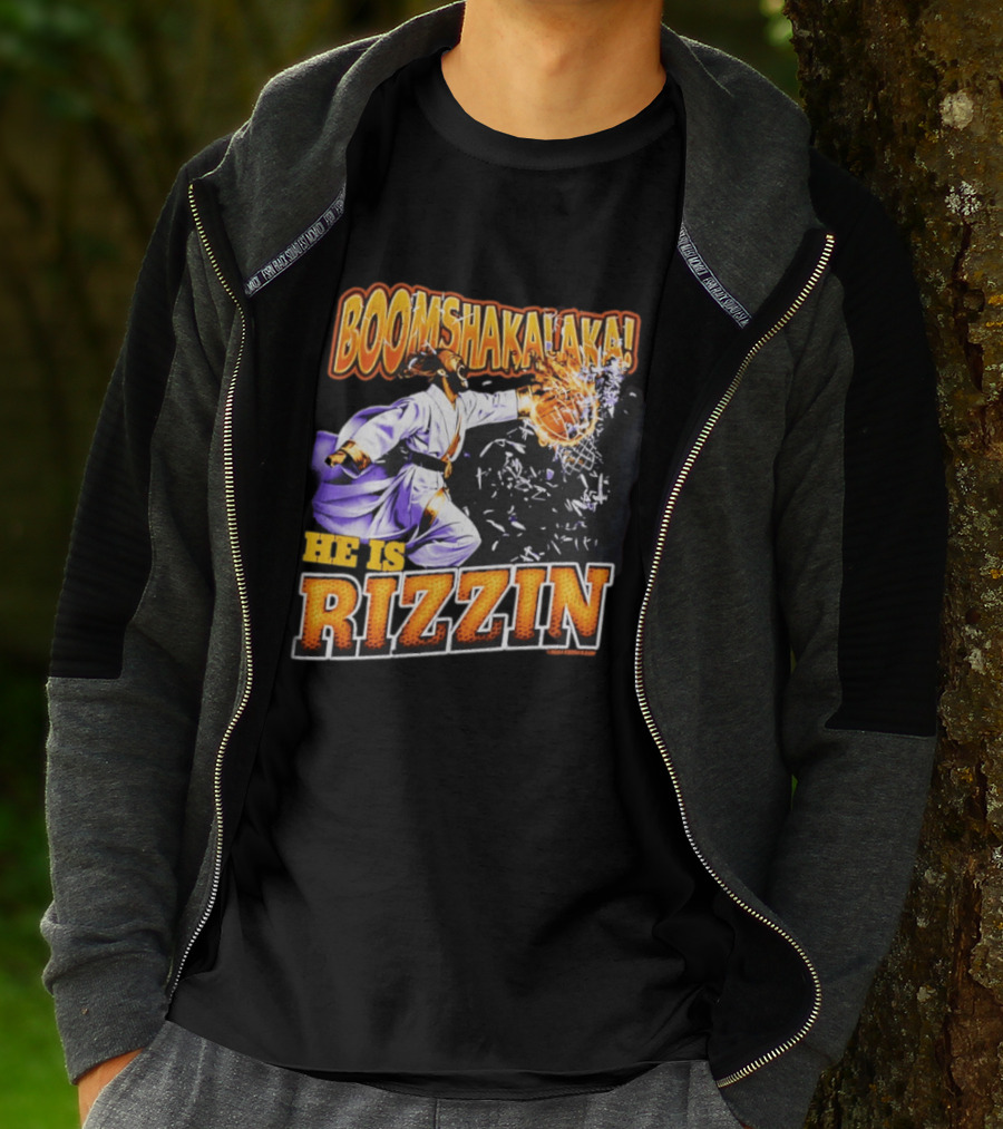 Boomshakalaka He Is Rizzin Jesus Easter Basketball Dunk T-Shirt