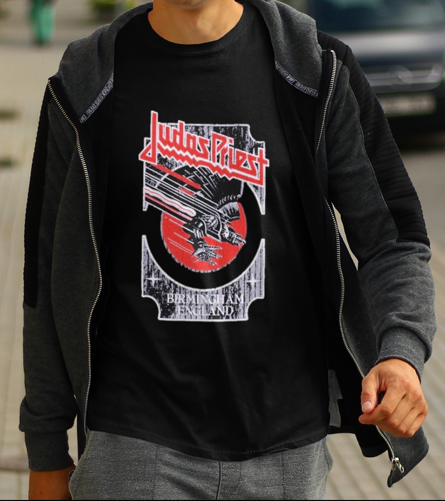 Judas Priest Birmingham England Silver Red Vengeance T-Shirt