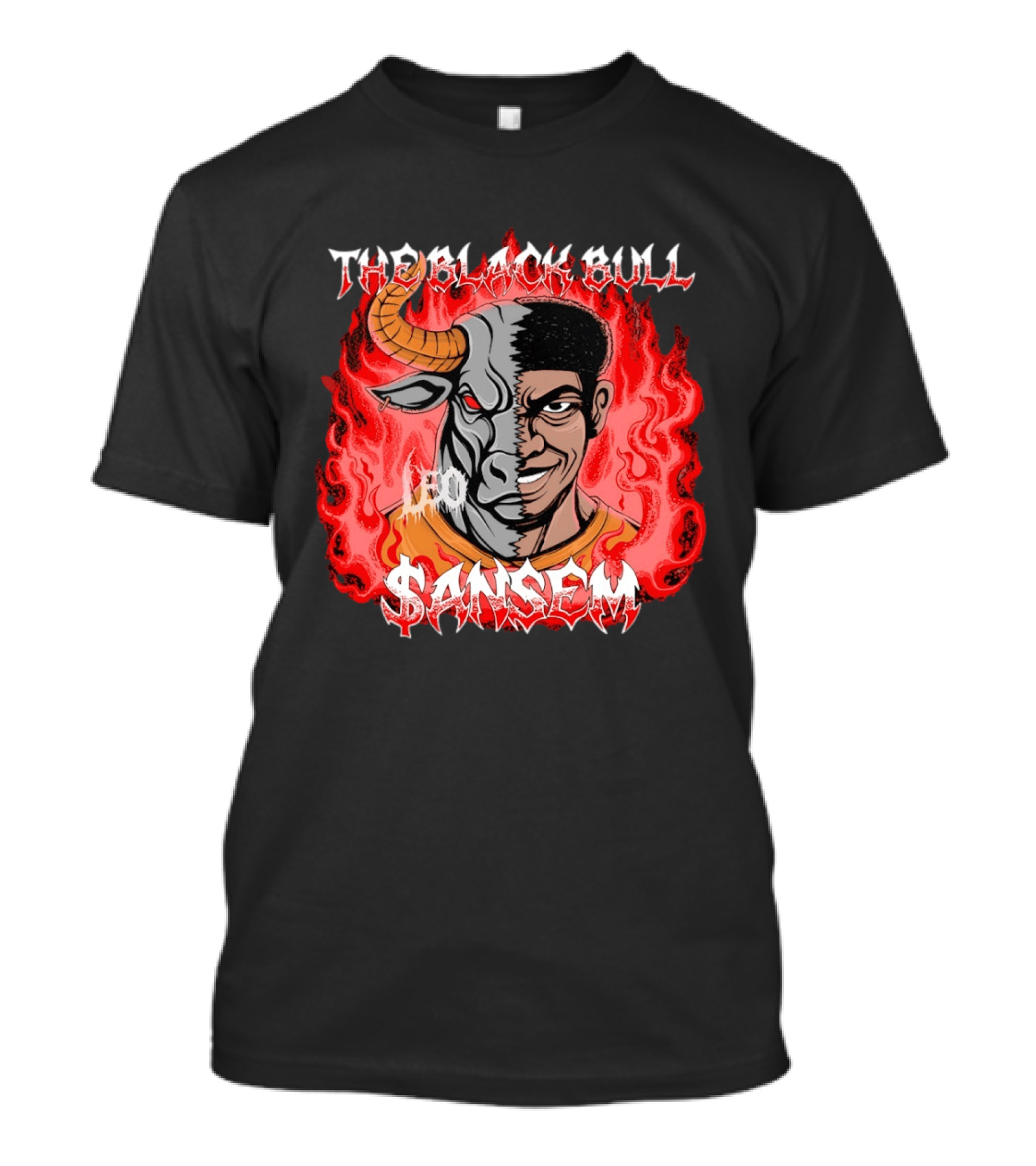 Leo Sansem The Black Bull Flaming Duality T-Shirt