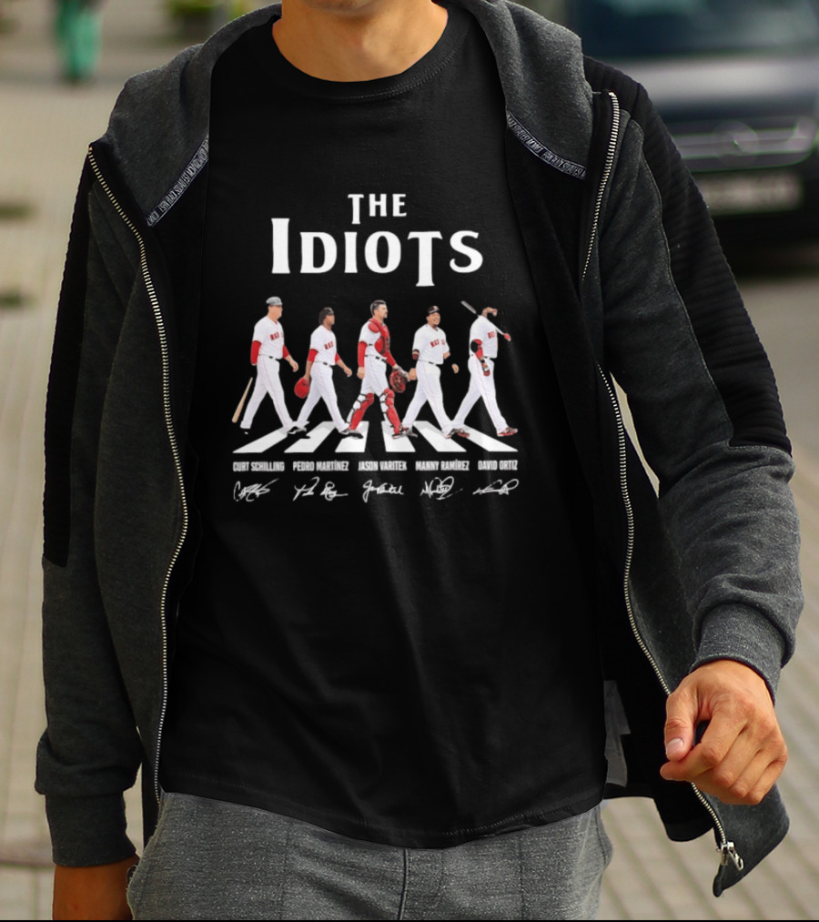 The Idiots Curt Schilling Pedro Martinez Jason Varitek Manny Ramirez David Ortiz Boston Red Sox Abbey Road Signatures T-Shirt
