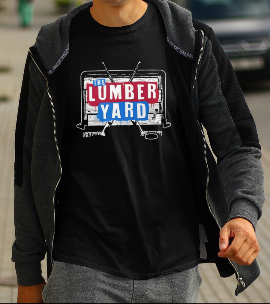 The Lumber Yard DNVR Hockey Sports Logo Hockey Rink Sticks T-Shirt