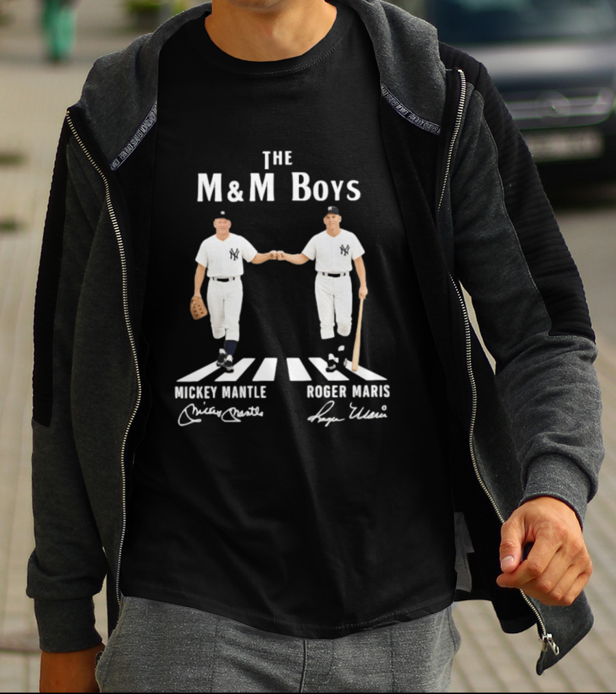 The M&M Boys Mickey Mantle Roger Maris New York Yankees Abbey Road Signatures T-Shirt