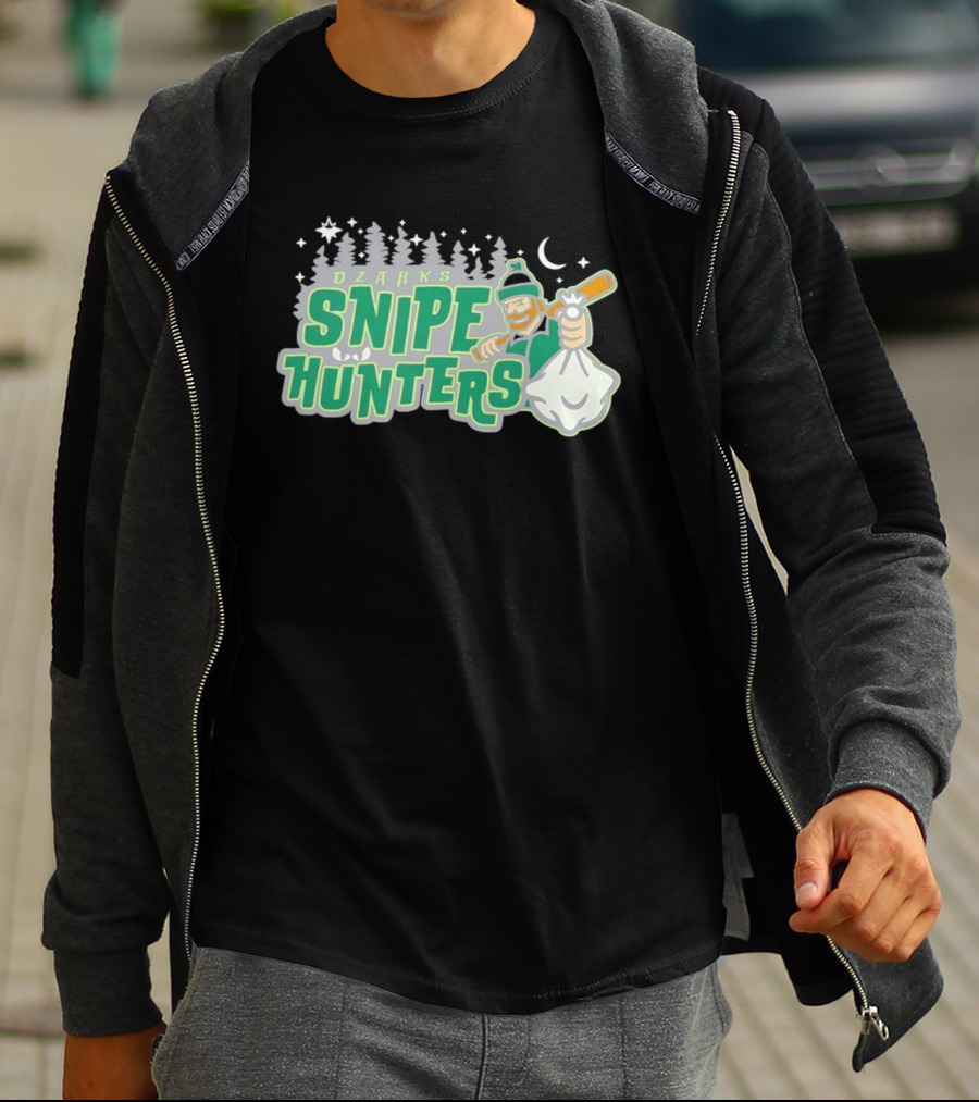 Ozarks Snipe Hunters Forest Adventure Moon And Snowflakes T-Shirt