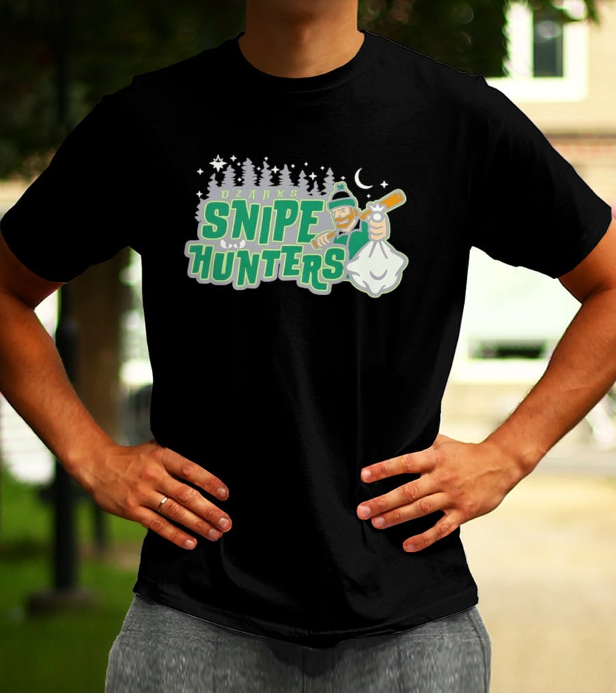 Ozarks Snipe Hunters Forest Adventure Moon And Snowflakes T-Shirt
