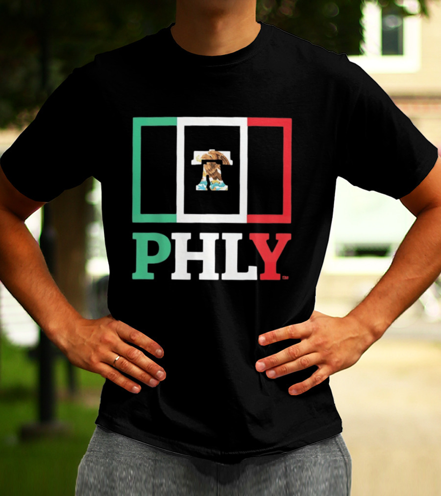 PHLY Mexico Flag Liberty Bell Eagles T-Shirt