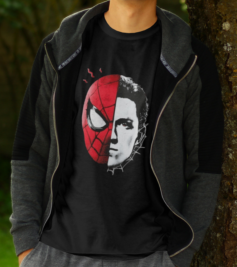 Tom Holland Spider Man Split Face Marvel Mashup T-Shirt
