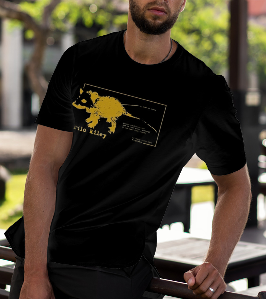 Rilo Kiley Possum Schematic Diagram With Bold Yellow Color T-Shirt