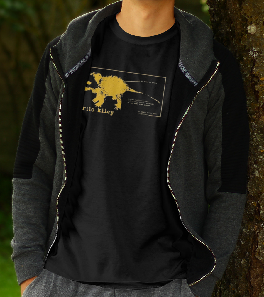 Rilo Kiley Possum Schematic Diagram With Bold Yellow Color T-Shirt
