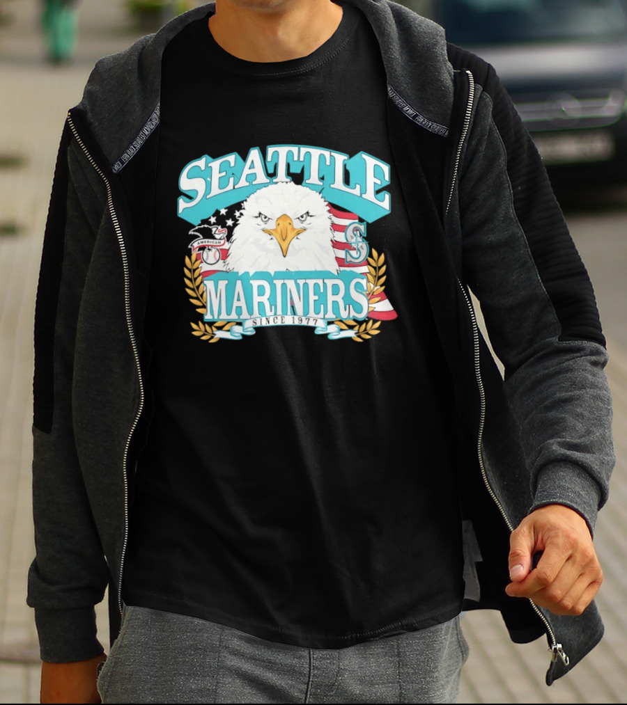Seattle Mariners American League Eagle Emblem 1977 Heritage T-Shirt