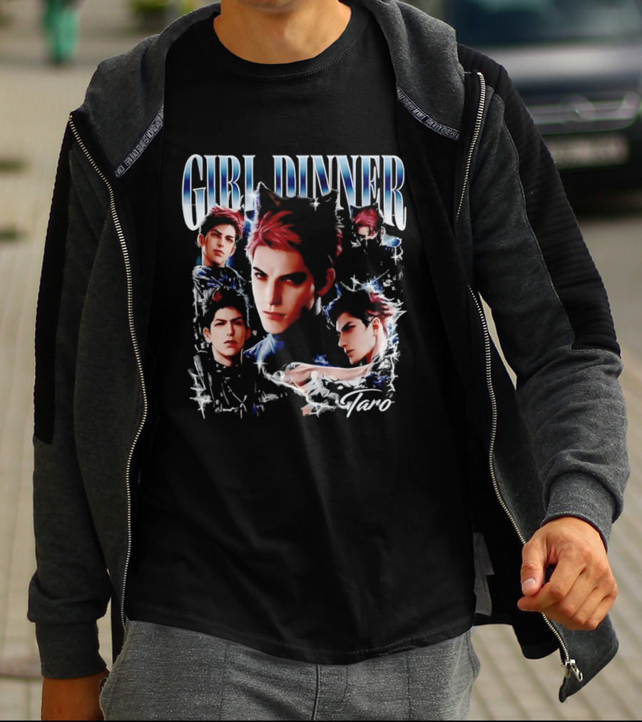 Girl Dinner Taro Valko Anime Character Faces T-Shirt