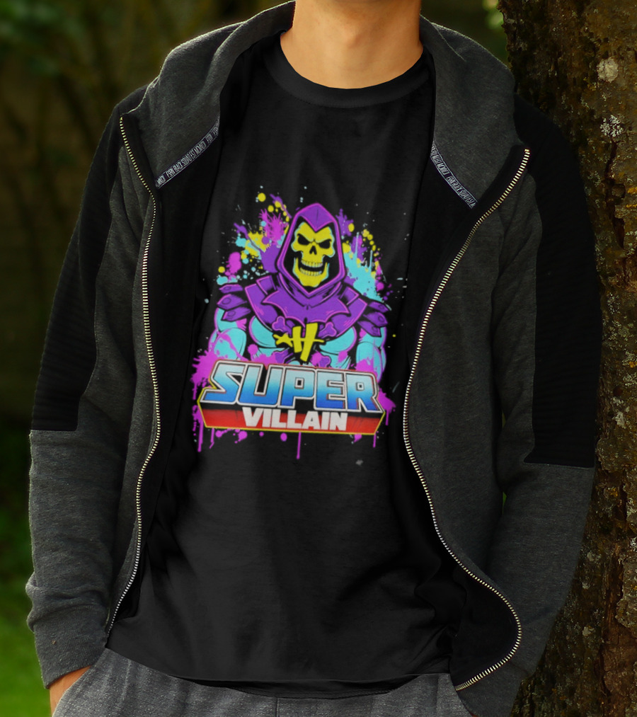 Skeletor Super Villain Masters Of The Universe Colorful Paint Splatter T-Shirt