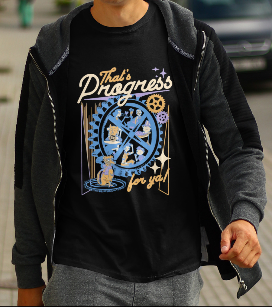 That's Progress For Ya Scenes Devil Dog Cogs And Characters T-Shirt