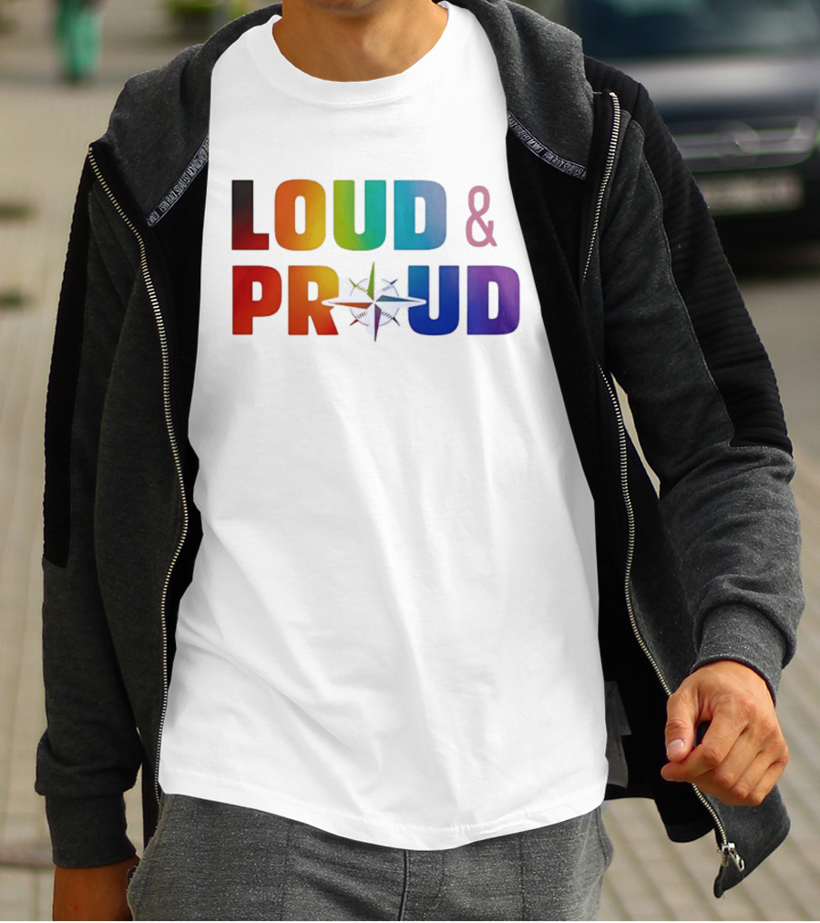 Loud And Proud Pride Rainbow Compass T-Shirt