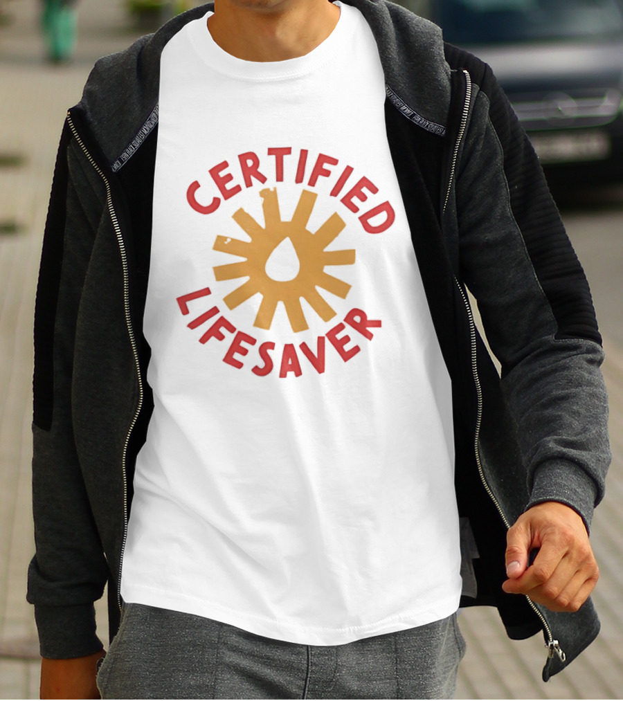 Certified Lifesaver Sun Drop Bright Yellow Sunburst T-Shirt