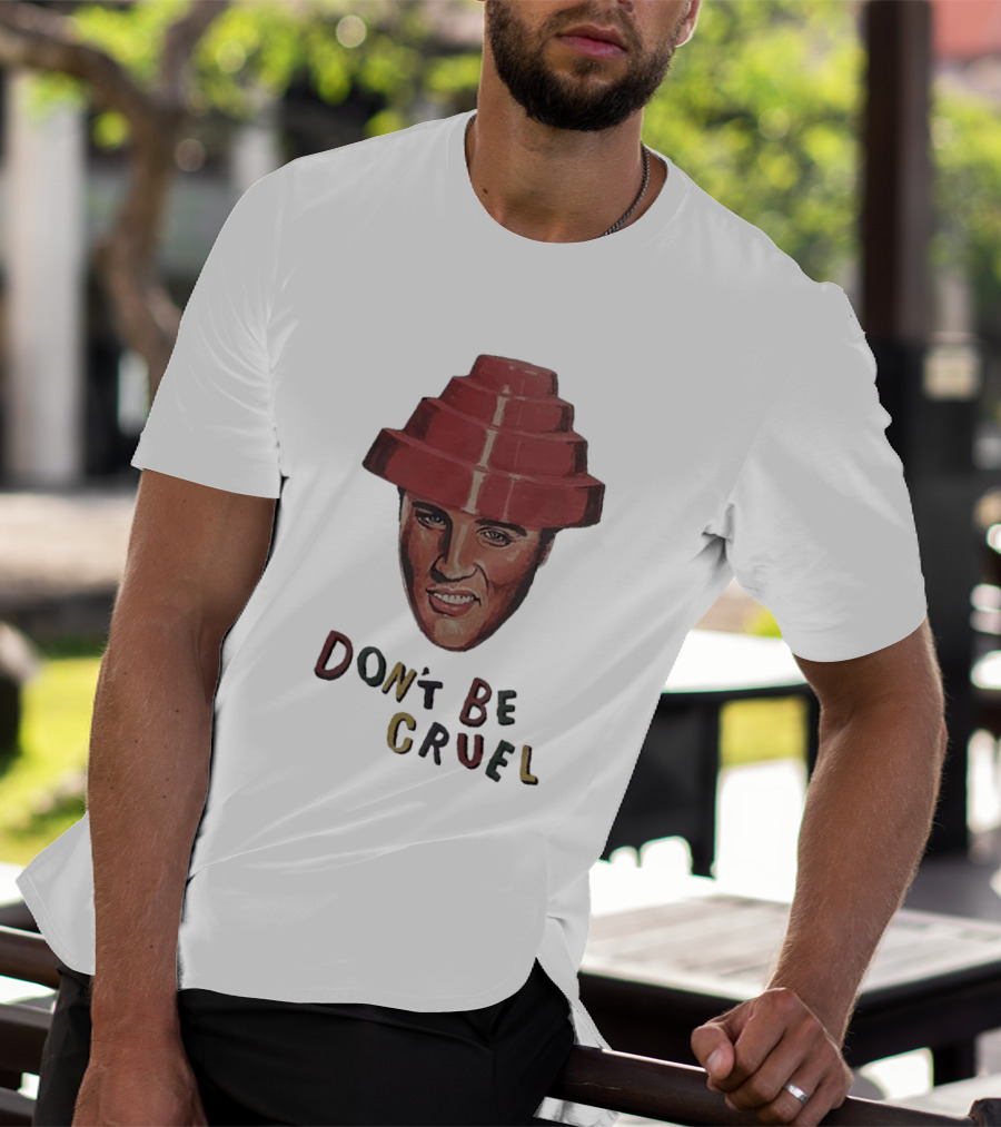 Elvis Presley Devo Hat Don't Be Cruel Pop Culture Icon Mashup T-Shirt
