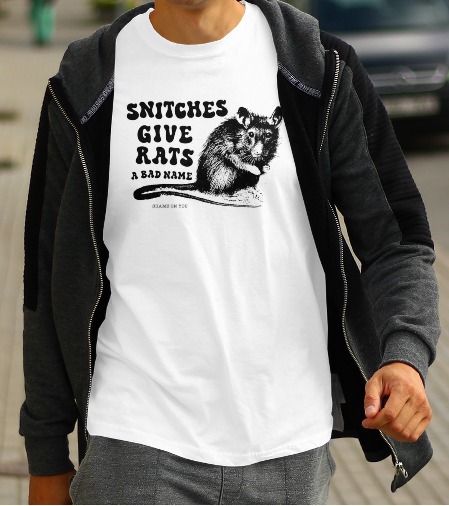 Snitches Give Rats A Bad Name Shame On You Possum T-Shirt